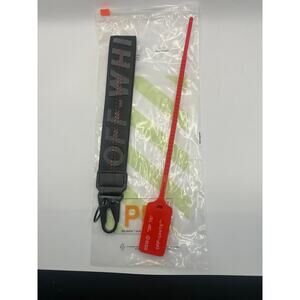 Off- White Industrial Black Lanyard Wristlet Keychain NWT
